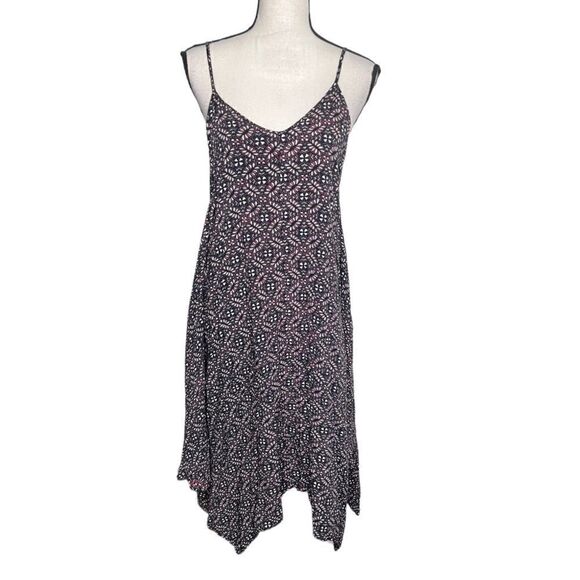 EN CRÈME Print Maxi Dress. Asymmetrical Hemline Size Small - Picture 1 of 7